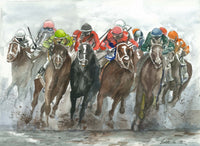 Horse racing in turn